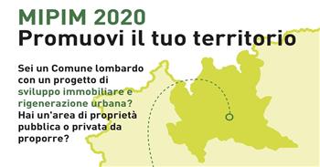 MIPIM 2020: Selezione progetti di investimento, bando per i Comuni lombardi